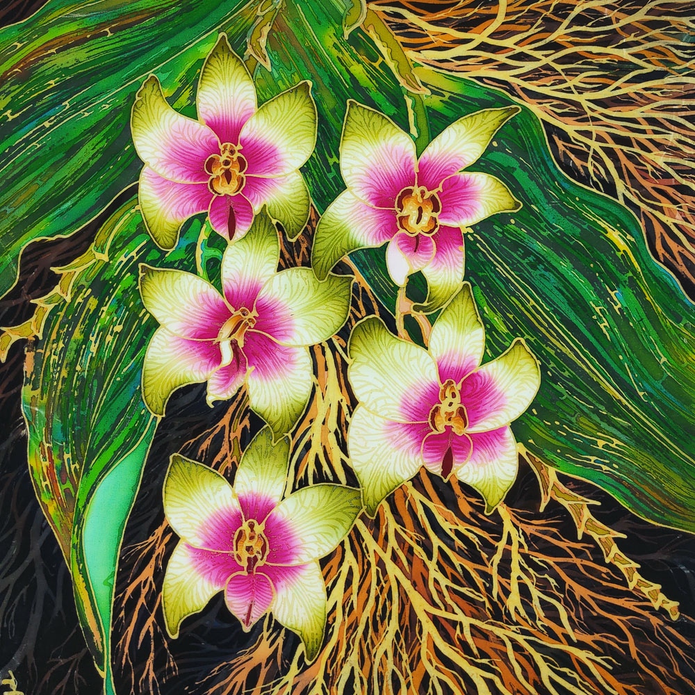 BATIK PAINTING ''BORNEO ORKID 3''