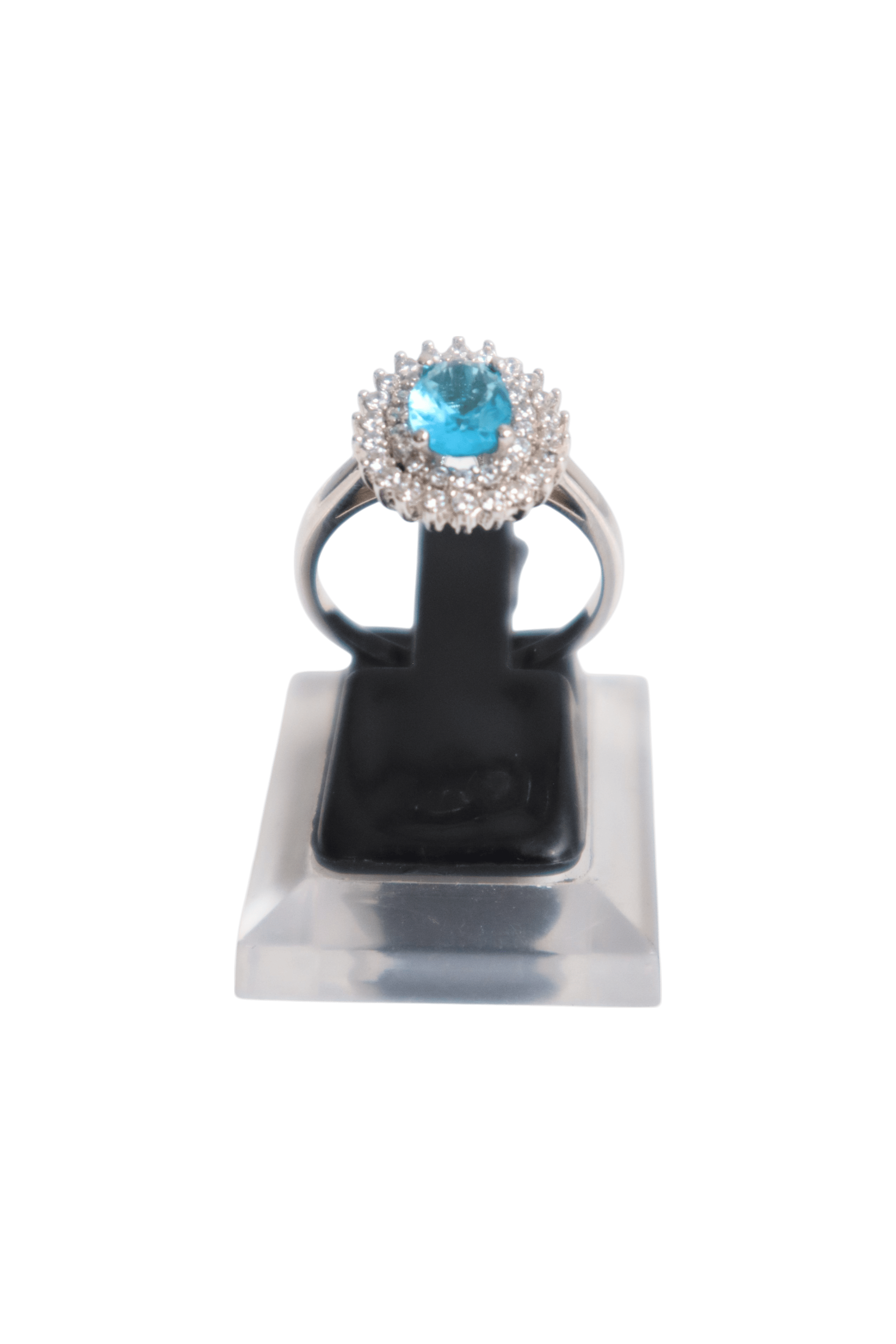 WHITE & NEON BLUE SWISS RING 23