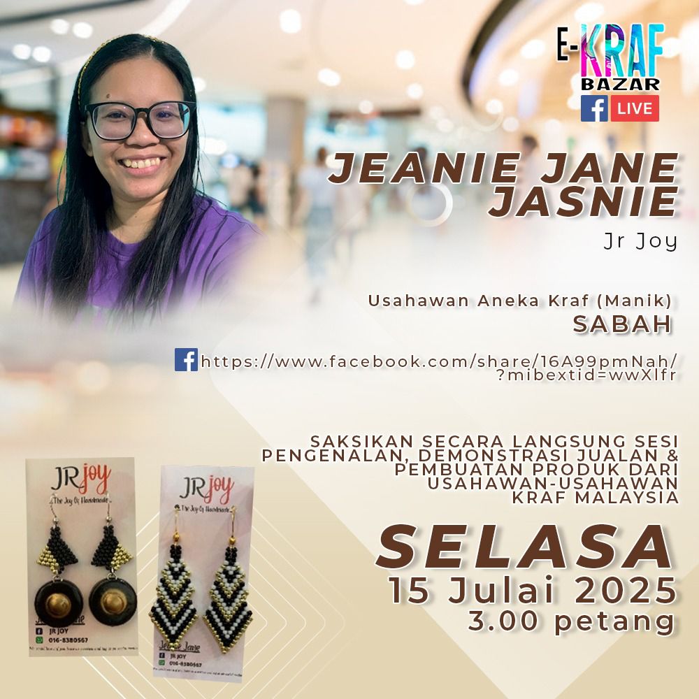 EKB LIVE - KENALI USAHAWAN ANEKA KRAF (MANIK) BERSAMA JEANIE JANE JASNIE DARIPADA JR JOY
