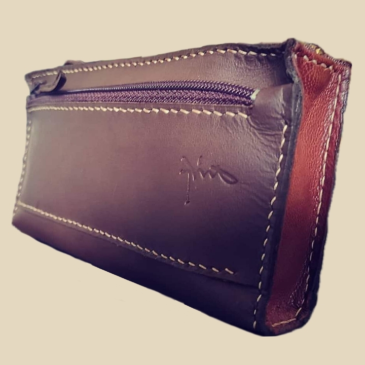 LEATHER DUAL ZIP PHONE BAG