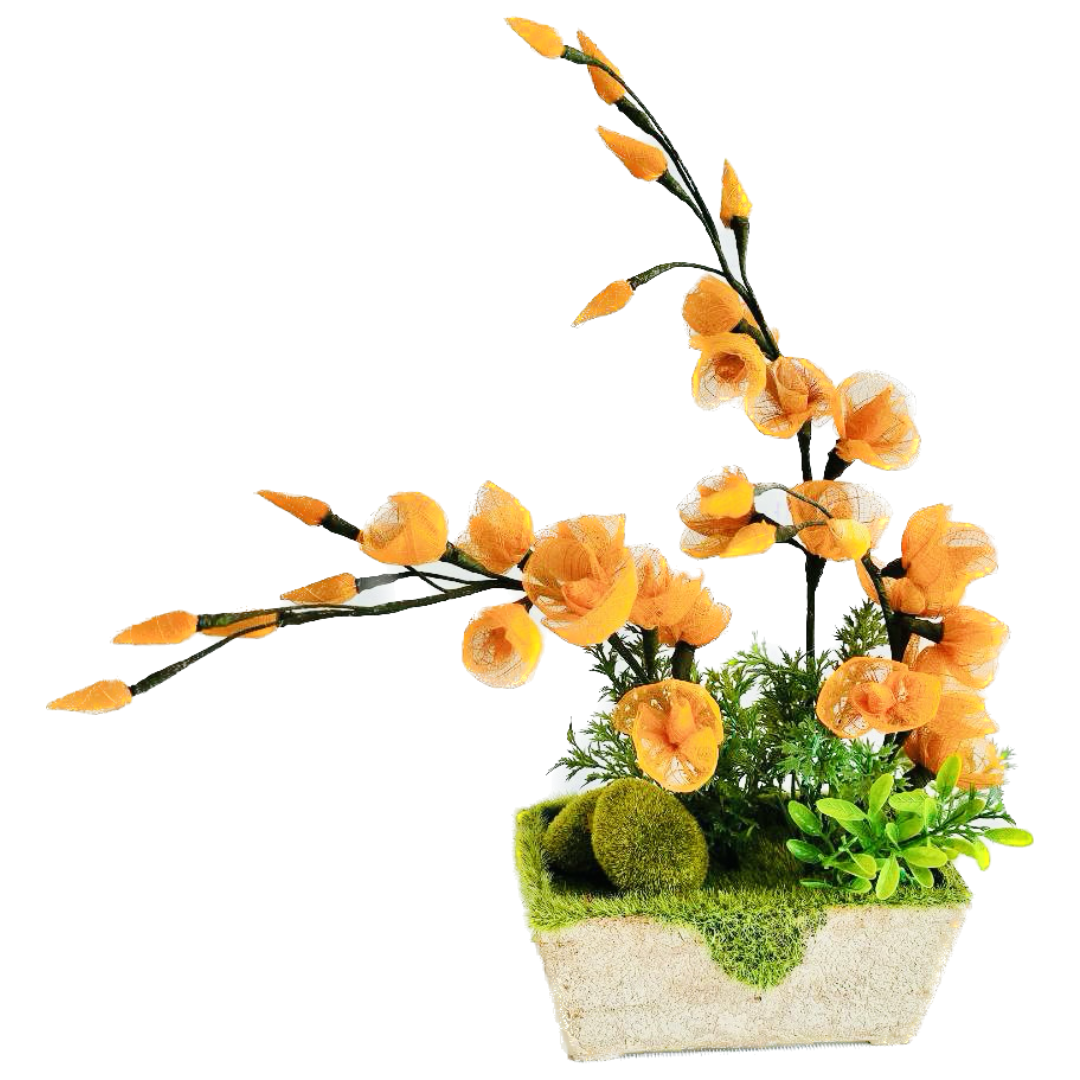 GUBAHAN BUNGA DAUN GETAH