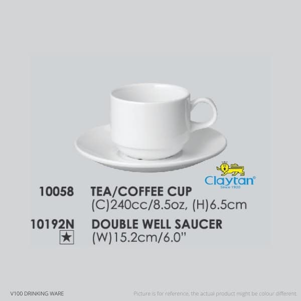 CLAYTAN 8.5oz TEA / COFFEE CUP SET -  HOTELWARE