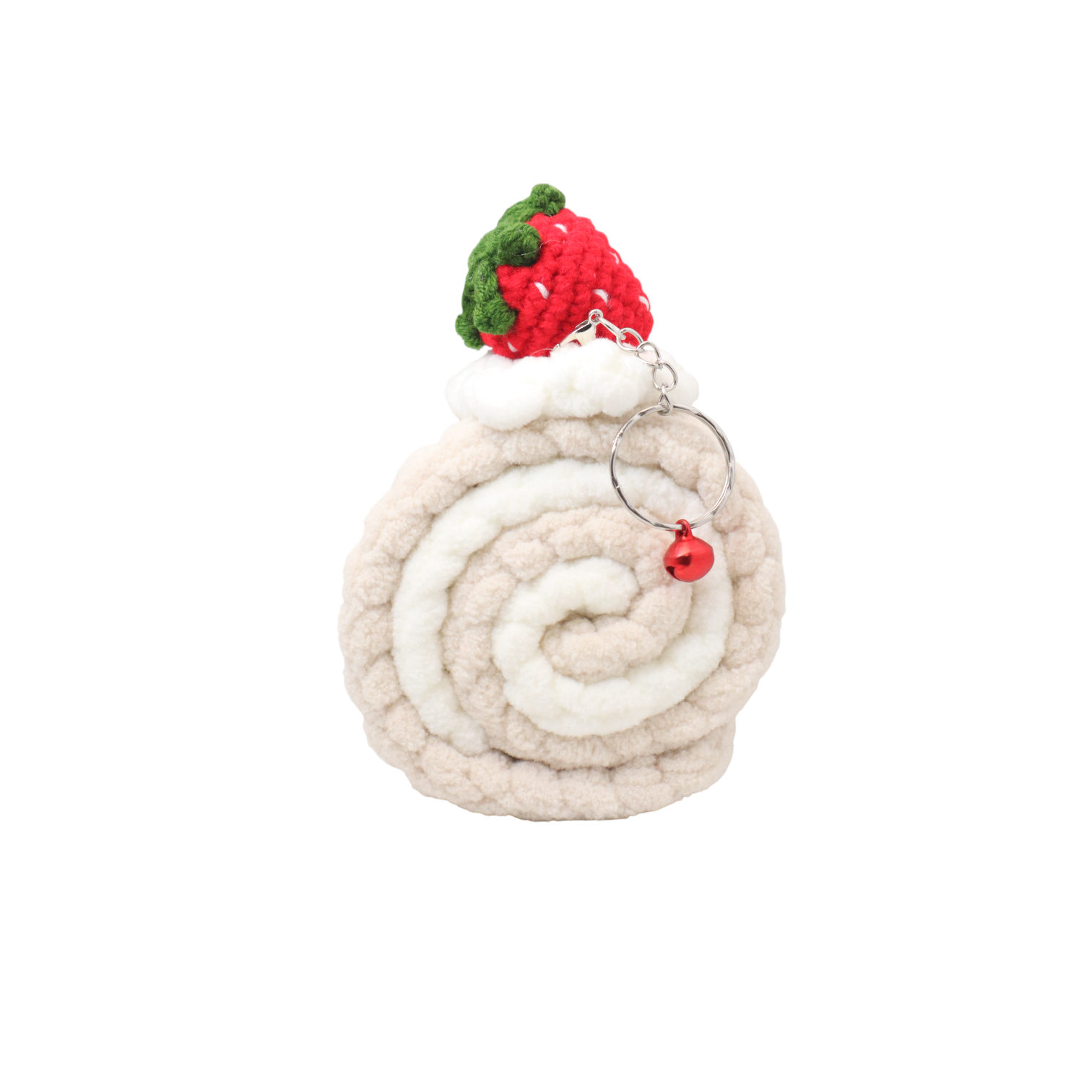 PLUSHY SLICE ROLLED CAKE KEYCHAIN