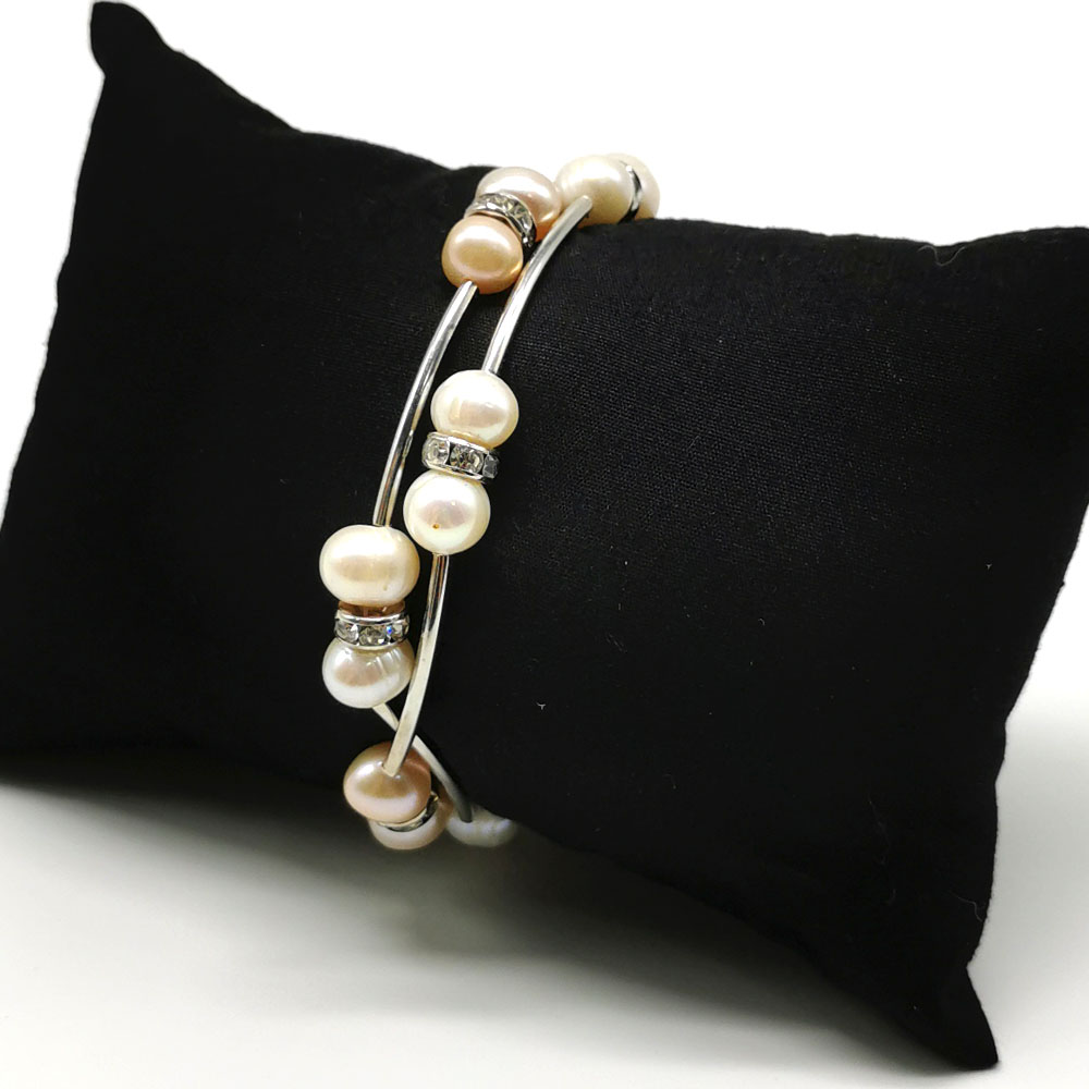 DOUBLE TUBE PEARL BRACELET