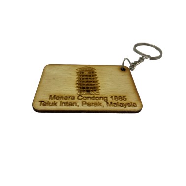 PRE ORDER : KEY CHAIN MENARA CONDONG  KAYU LASER