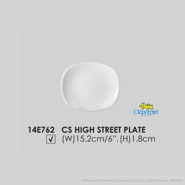 CLAYTAN - 6 INCH HIGH STREET PLATE - HOTELWARE