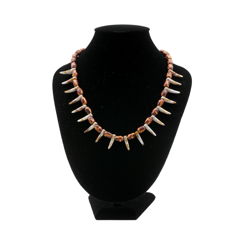 TRADITONAL SARAWAK BEADS NECKLACE | RANTAI LEHER BERTARING