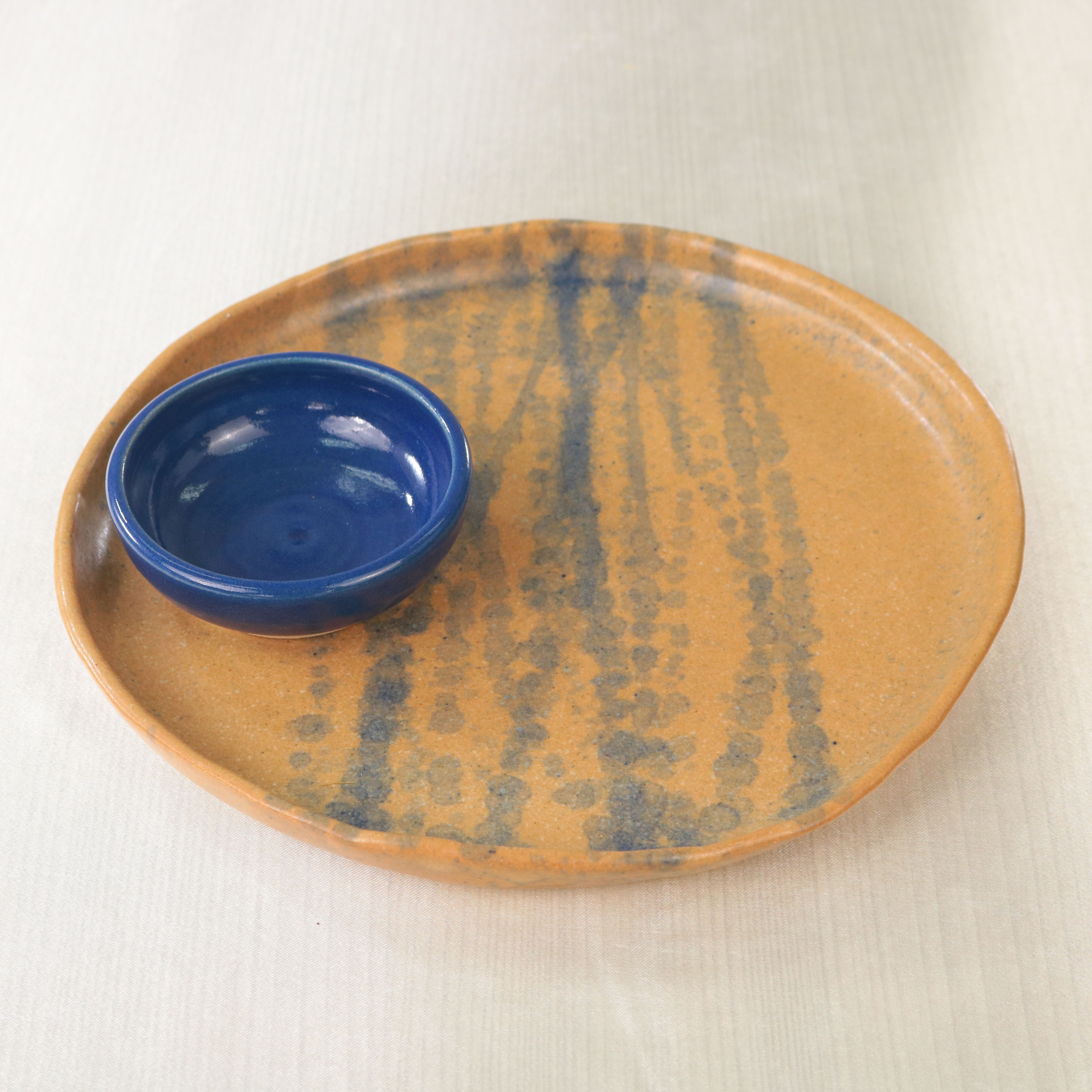 (SET) CERAMIC PLATE + CERAMIC SAMBAL BOWL