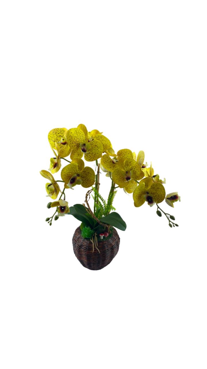 GUBAHAN ORKID KUNING PASU KERTAS