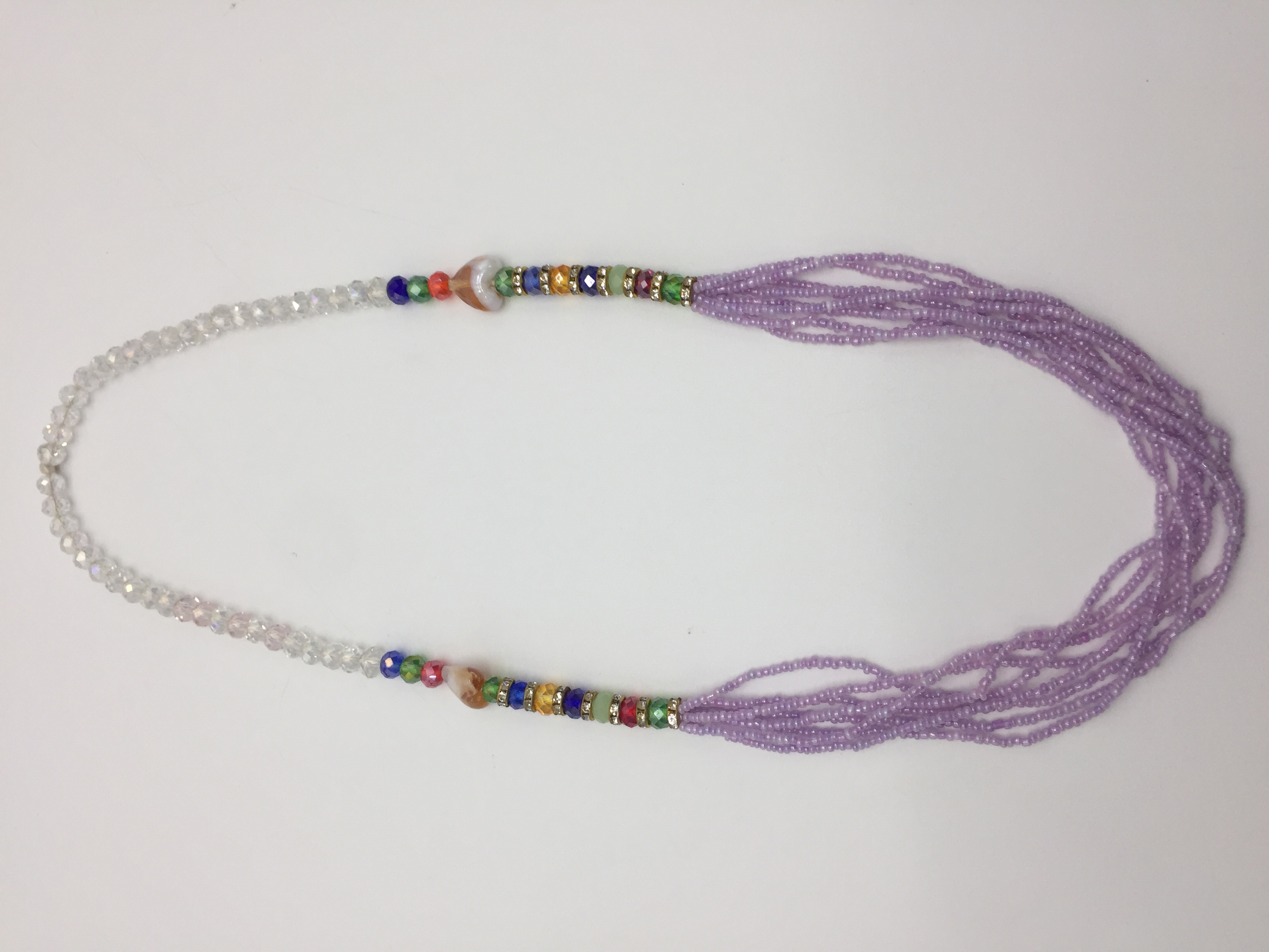 RANTAI LEHER CRYSTAL JUNTAI PUTIH PURPLE