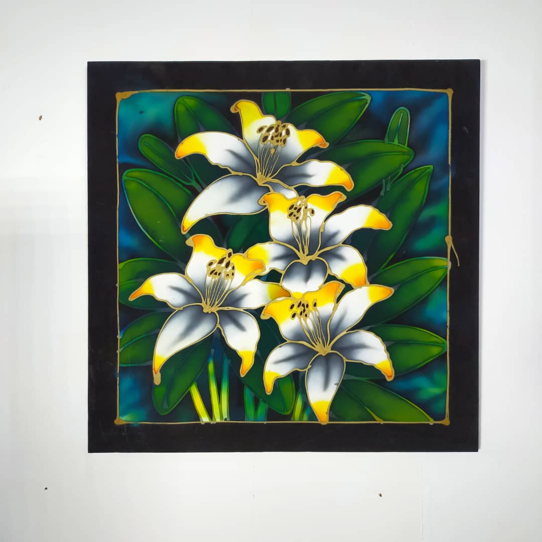 WHITE LILY BATIK PAINTING