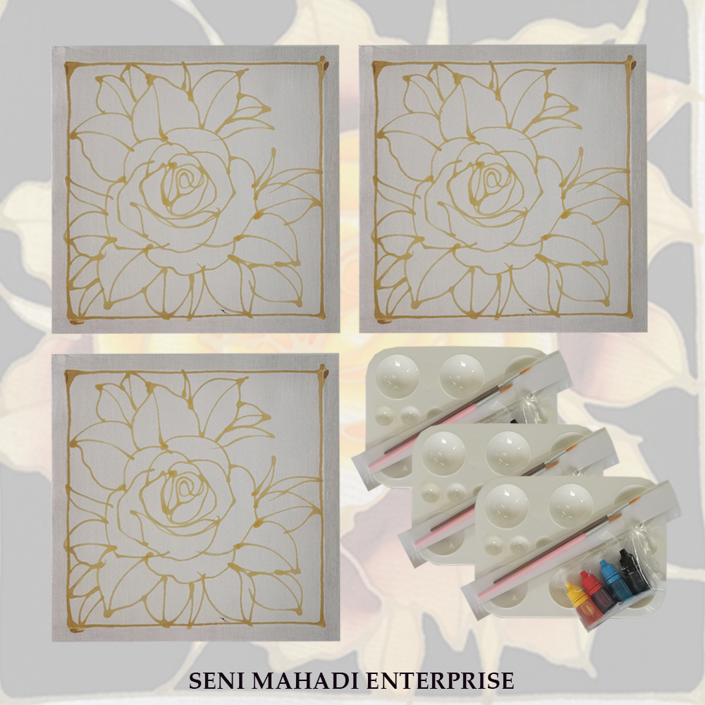 (151) BATIK KIT DIY BUNGA ROS 1 (COMBO 3)