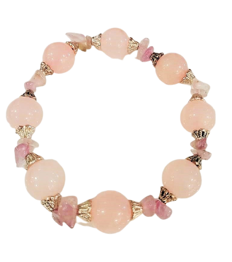 ROSE QUARTZ + AMETHYST  BRACELET 12MM