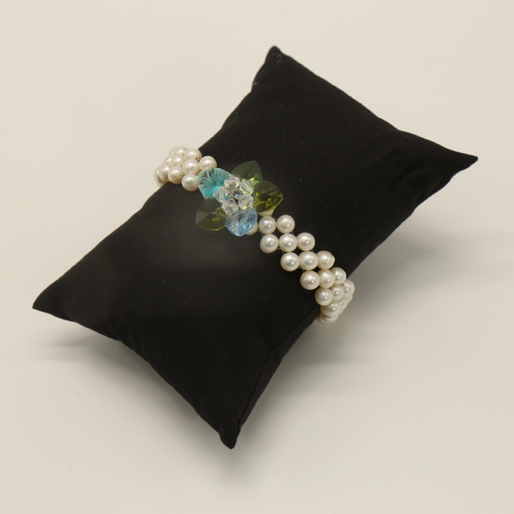 CRYSTAL FLOWER PEARL BRACELET