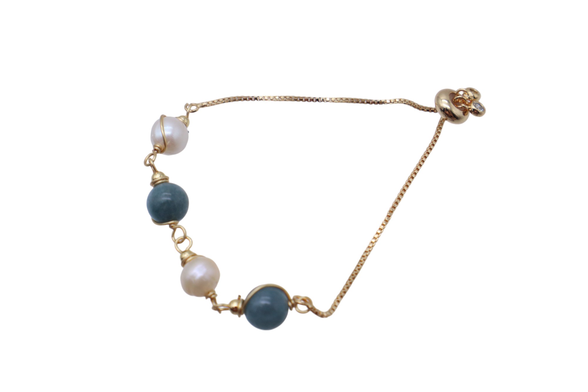 PURE PEARL AND PRECIOUS STONE BRACELET