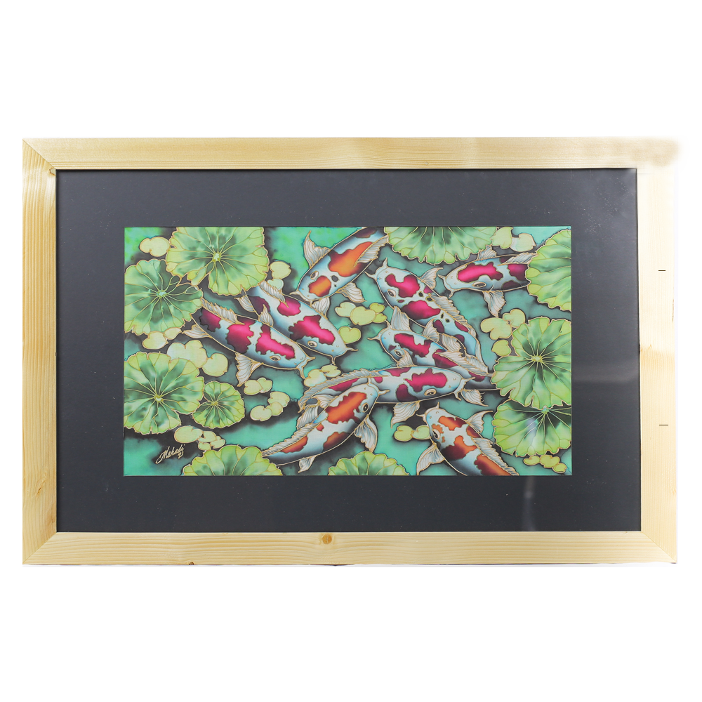 THE 9 KOI BATIK (WITH FRAME)