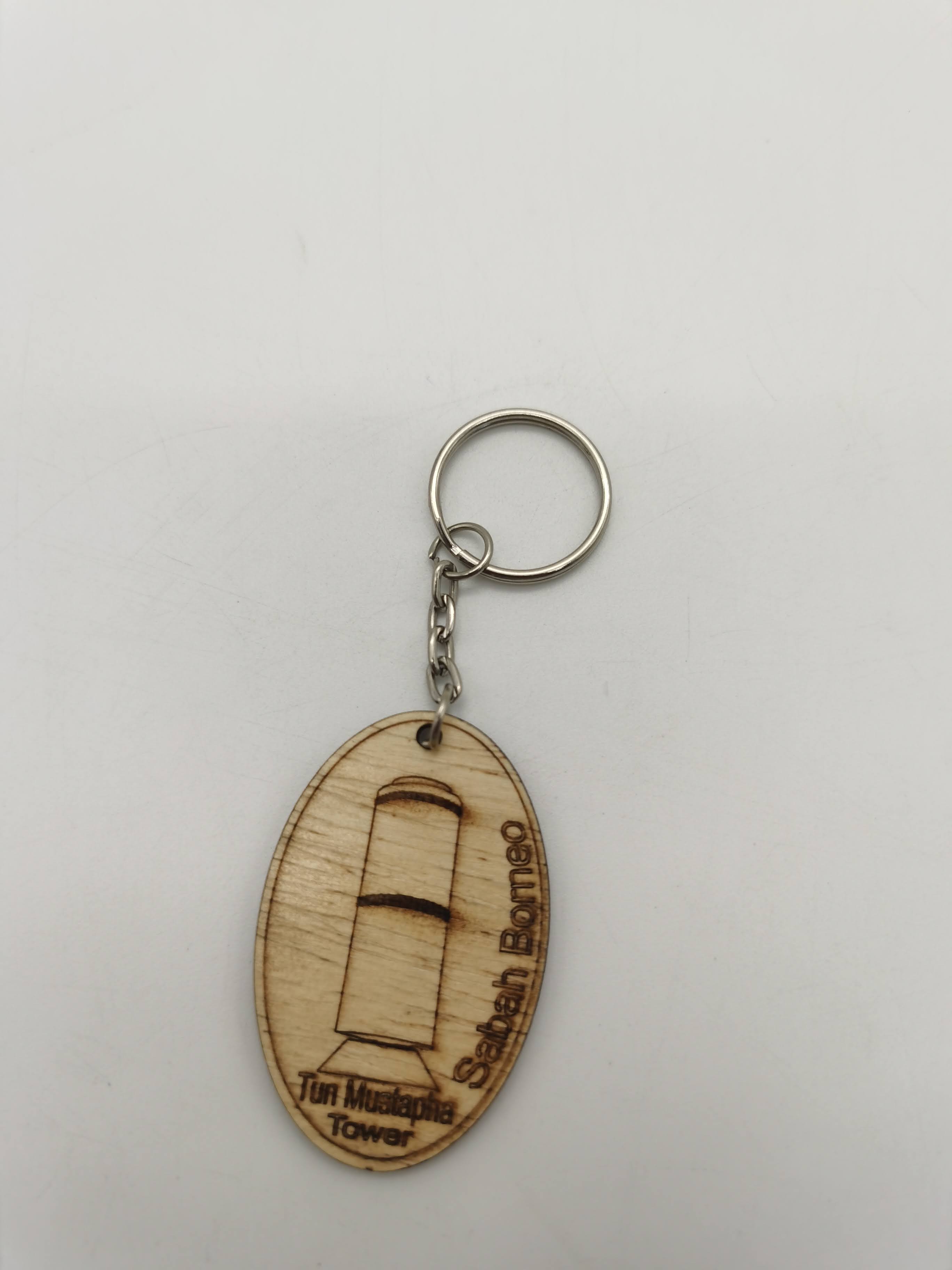 WOOD KEYCHAIN TUN MUSTAPHA TOWER