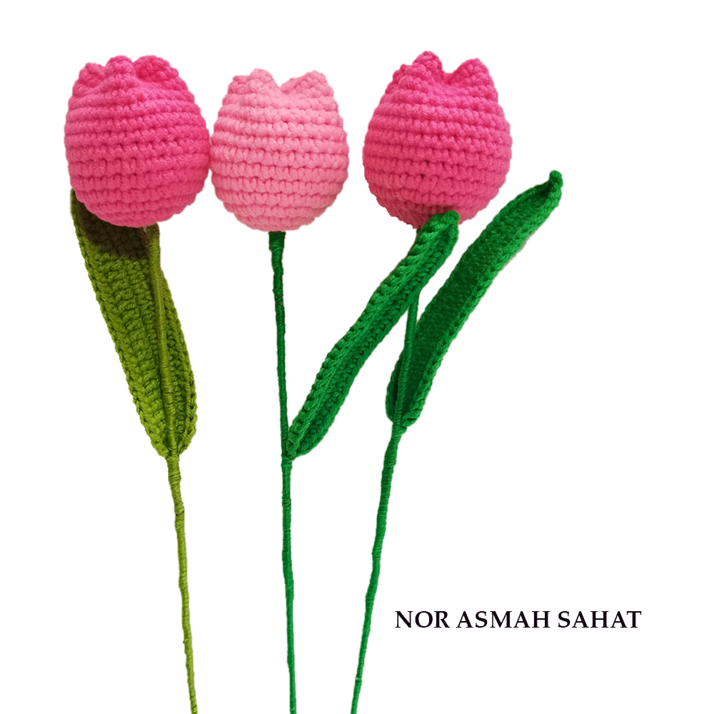 (PRE-ORDER 245) BUNGA TULIP KUDUP PINK/SOFT PINK (3 KUNTUM)