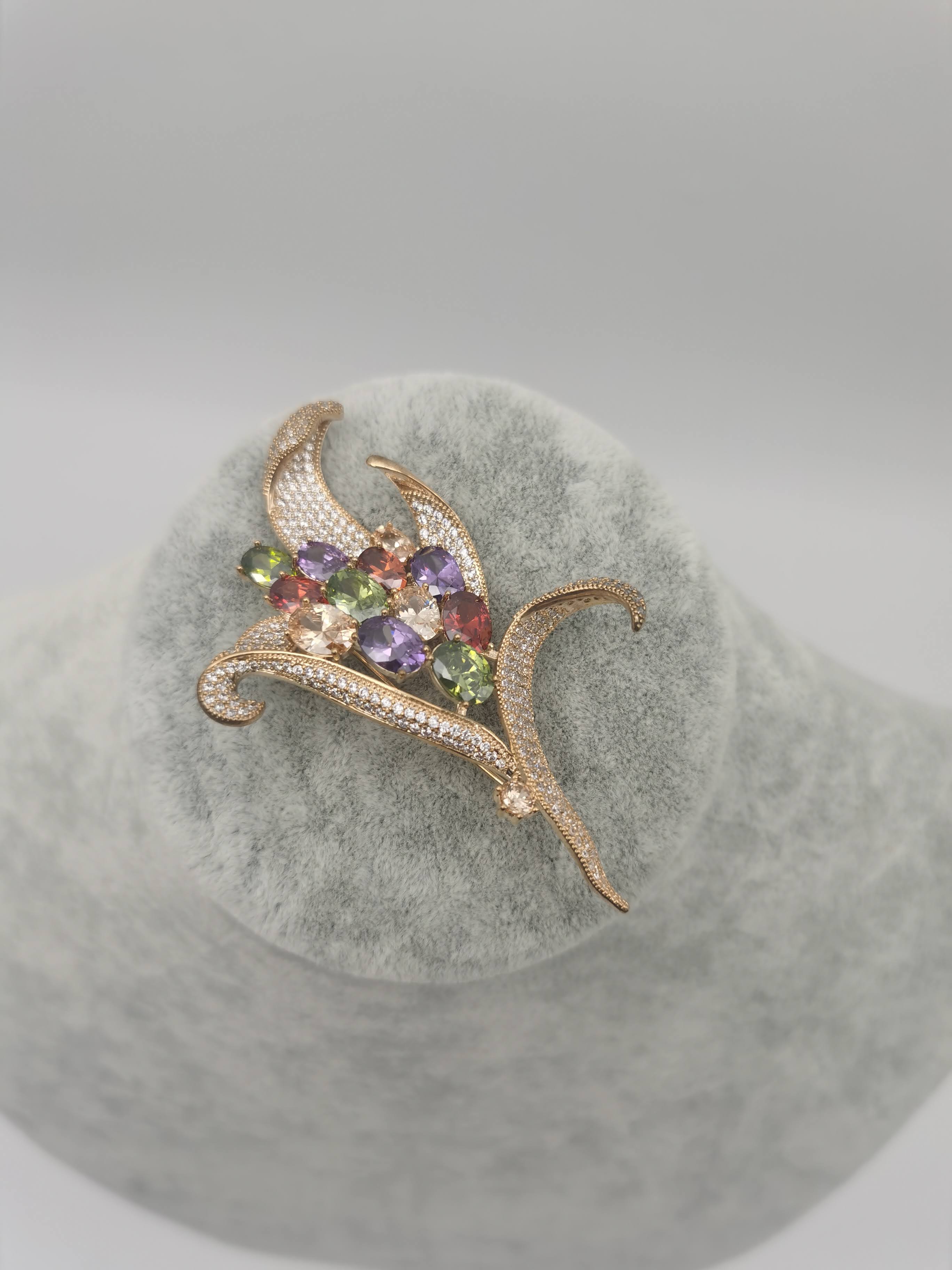 BROOCH ZIRCON ROSEGOLD