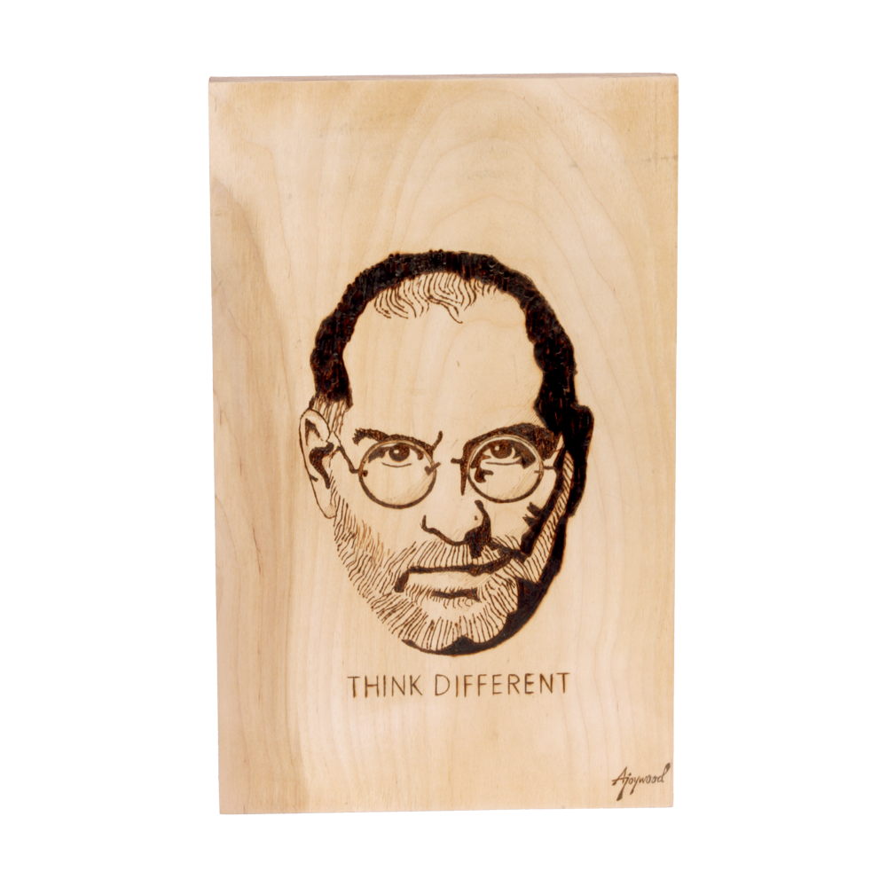 CUSTOM VINTAGE RUSTIC HANDMADE POTRET TERBAKAR EXCLUSIVE PREMIUM SURPRISE DECO - STEVE JOB PORTRAIT