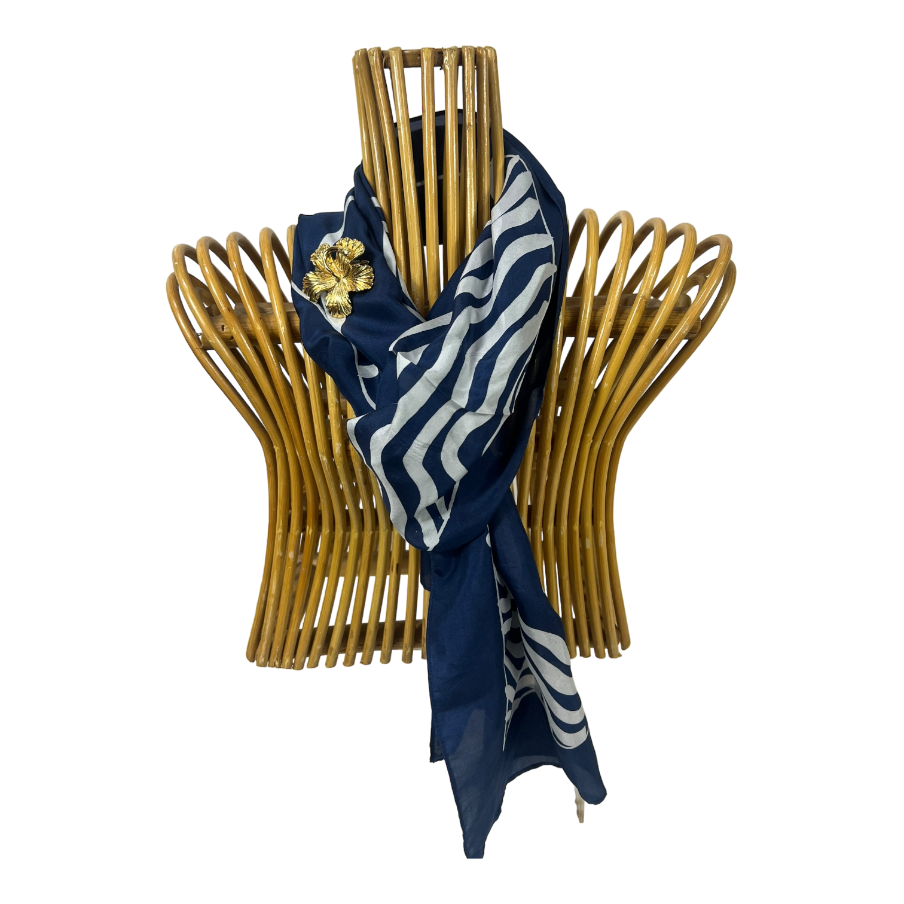 HABOTAI SHAWL WITH HIBISCUS BROOCH PIN