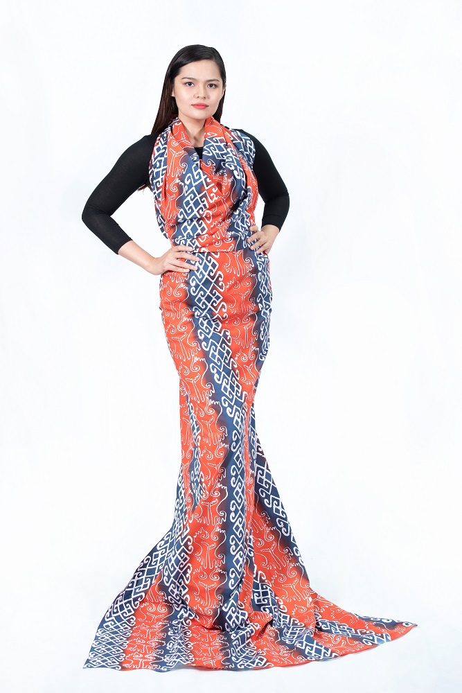 BATIK COTTON 2.5 METER BLUE ORANGE