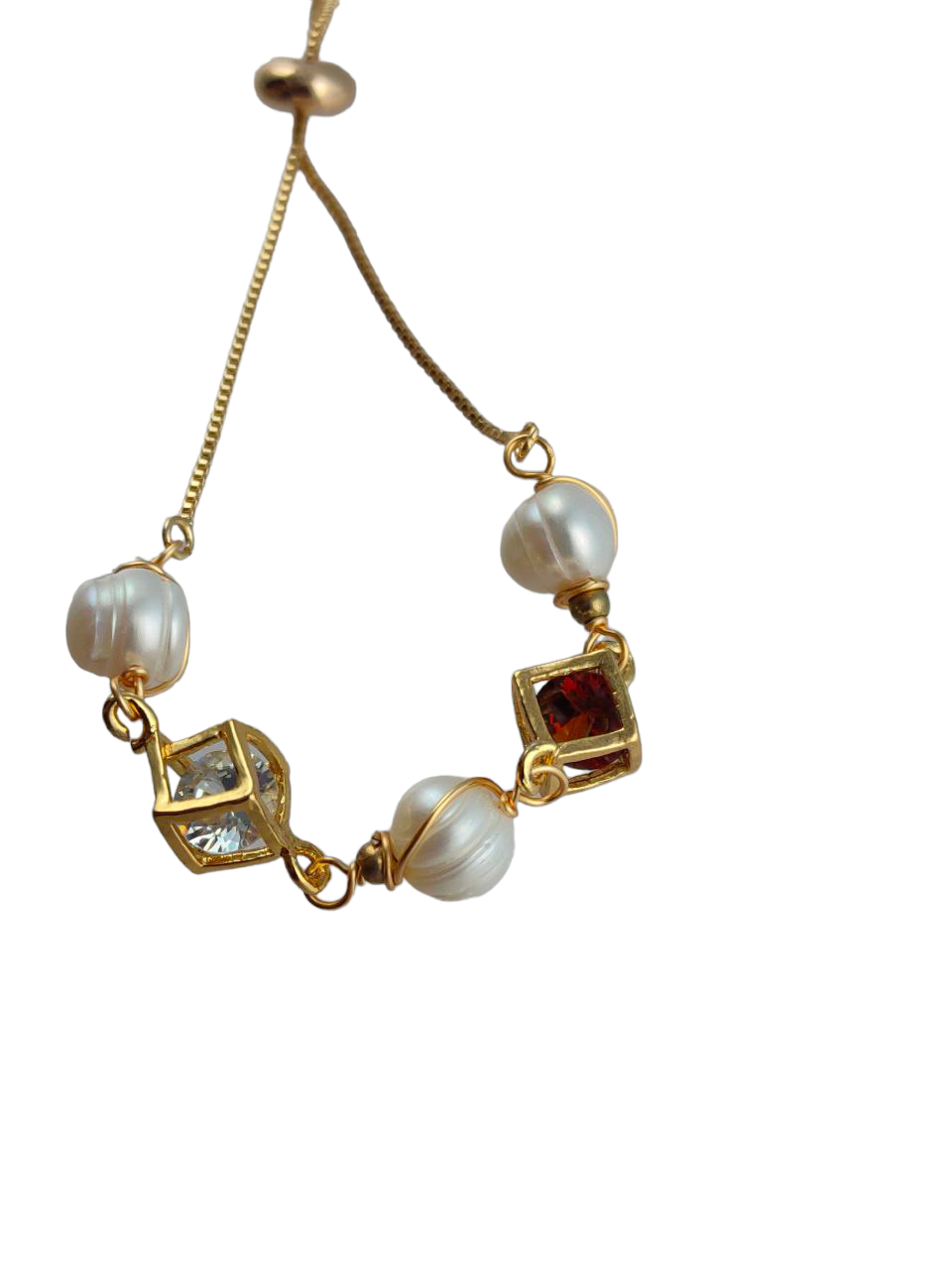 PURE PEARL AND PRECIOUS STONE BRACELET