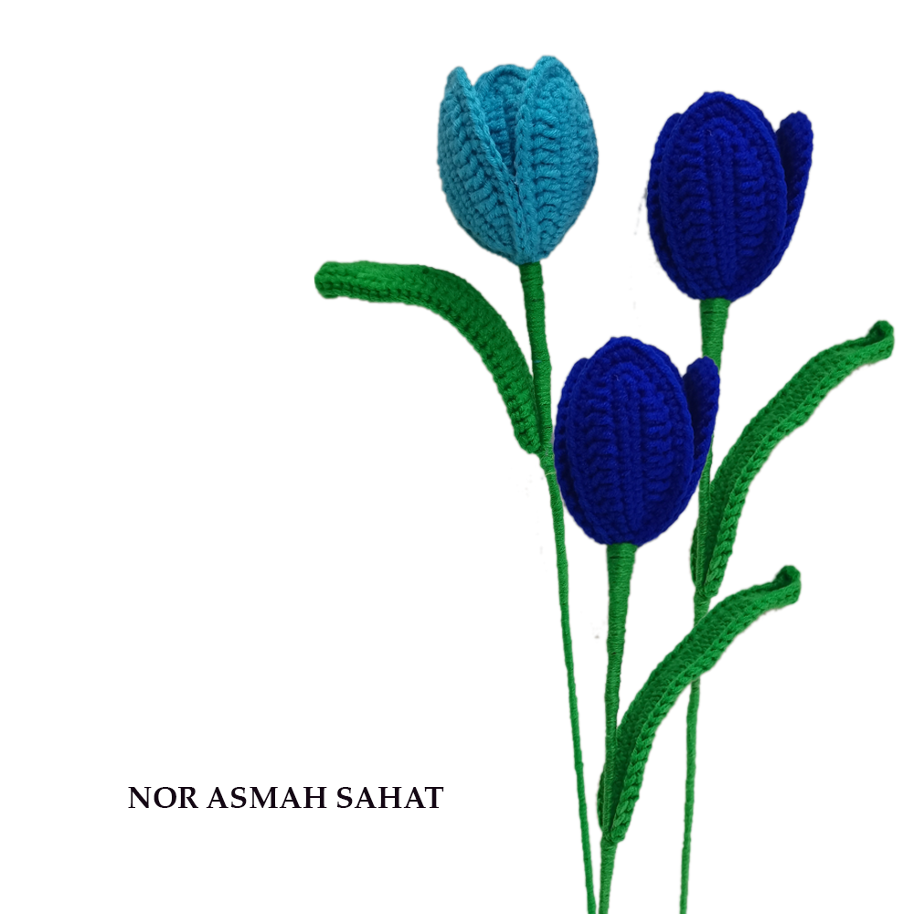 BUNGA TULIP CROCHET (3 KUNTUM)-195