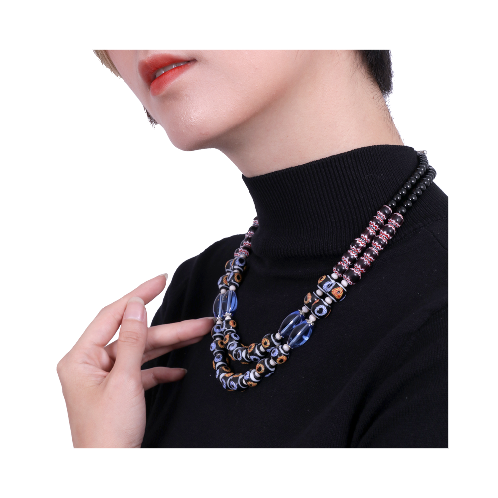 SARAWAK BEADS NECKLACE | DOUBLE LAYER COLLAR BONE NECKLACE