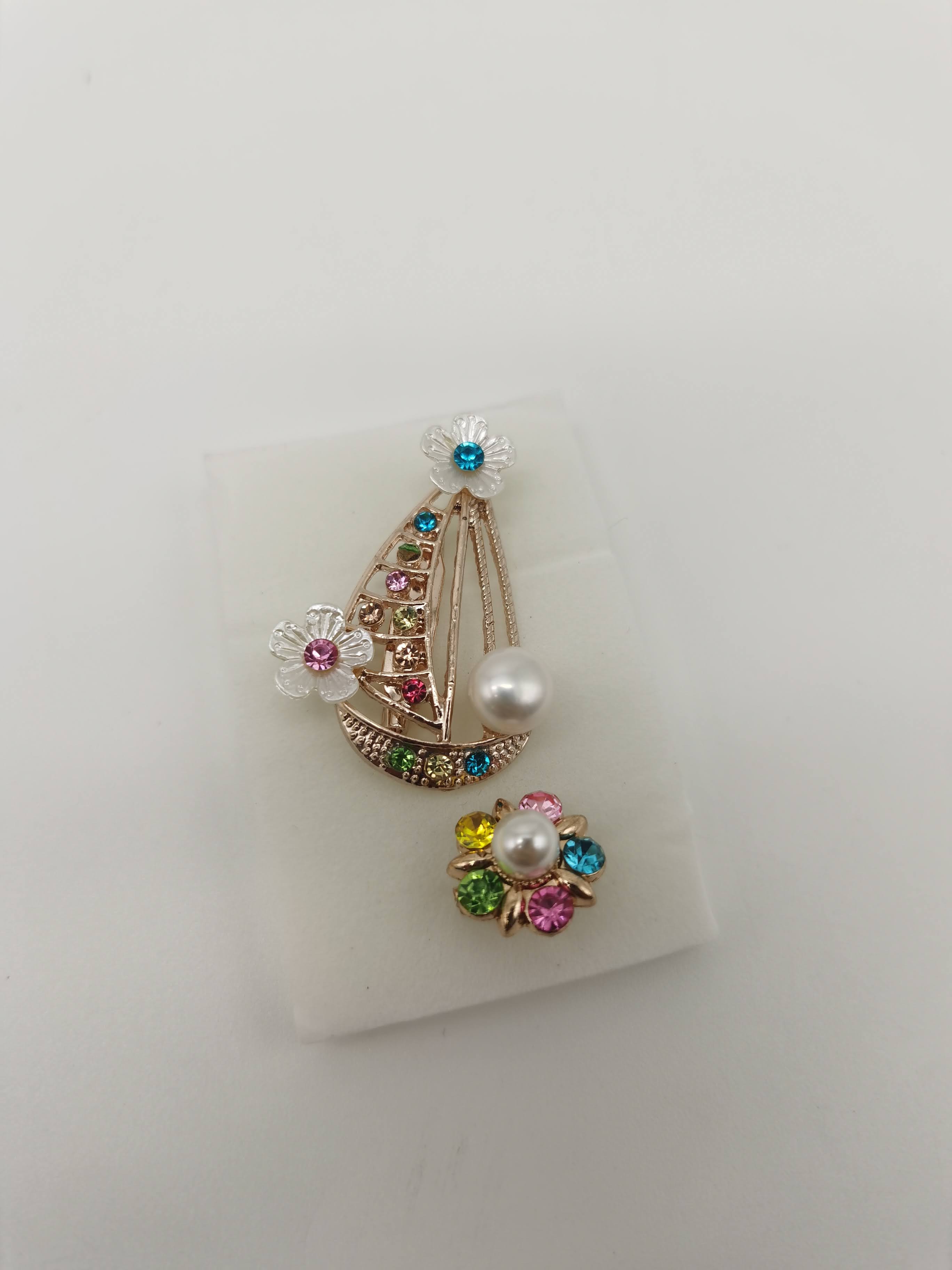 SET PIN WANITA KAPAL LAUT BLUE + PINK