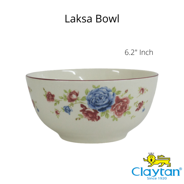 LAKSA BOWL COTTAGE ROSE WITH BANDING