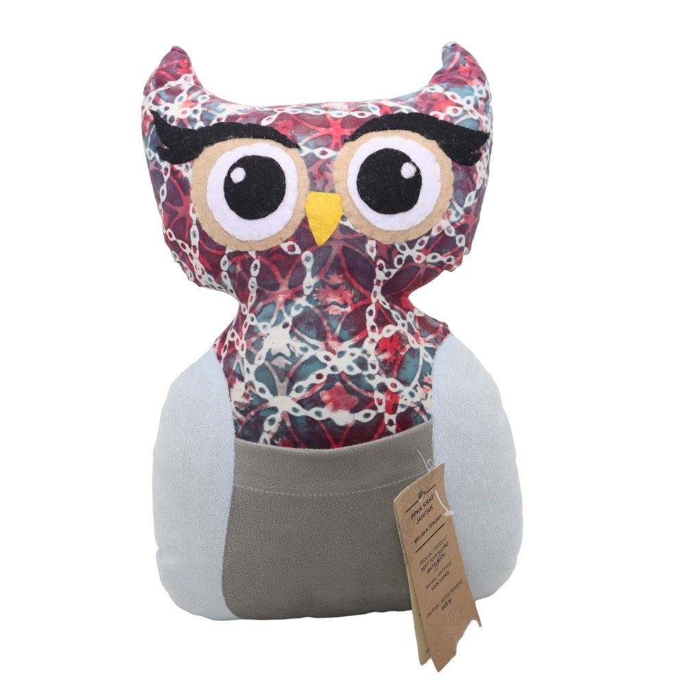 SOFT TOYS BATIK OWL WITH POCKET (M)