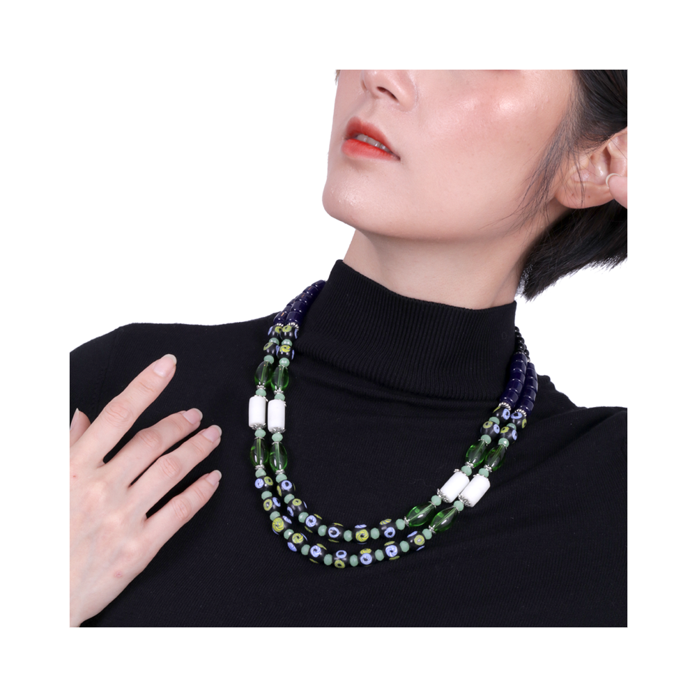 SARAWAK BEADS NECKLACE | DOUBLE LAYER COLLAR BONE NECKLACE