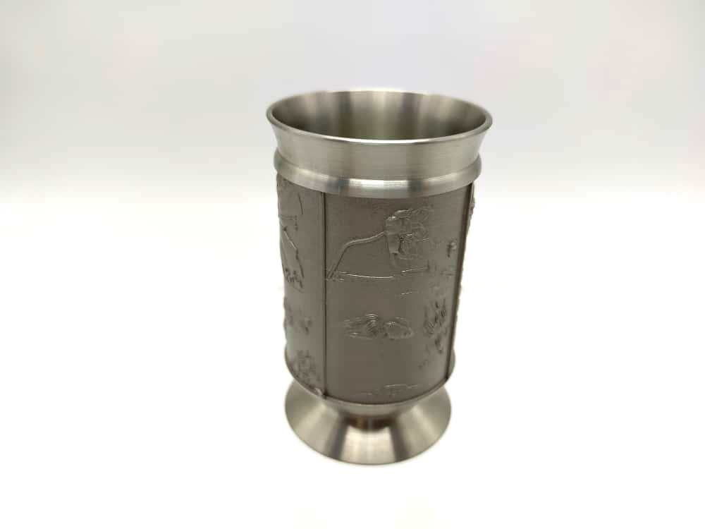 PEWTER CUP GOLD FISH