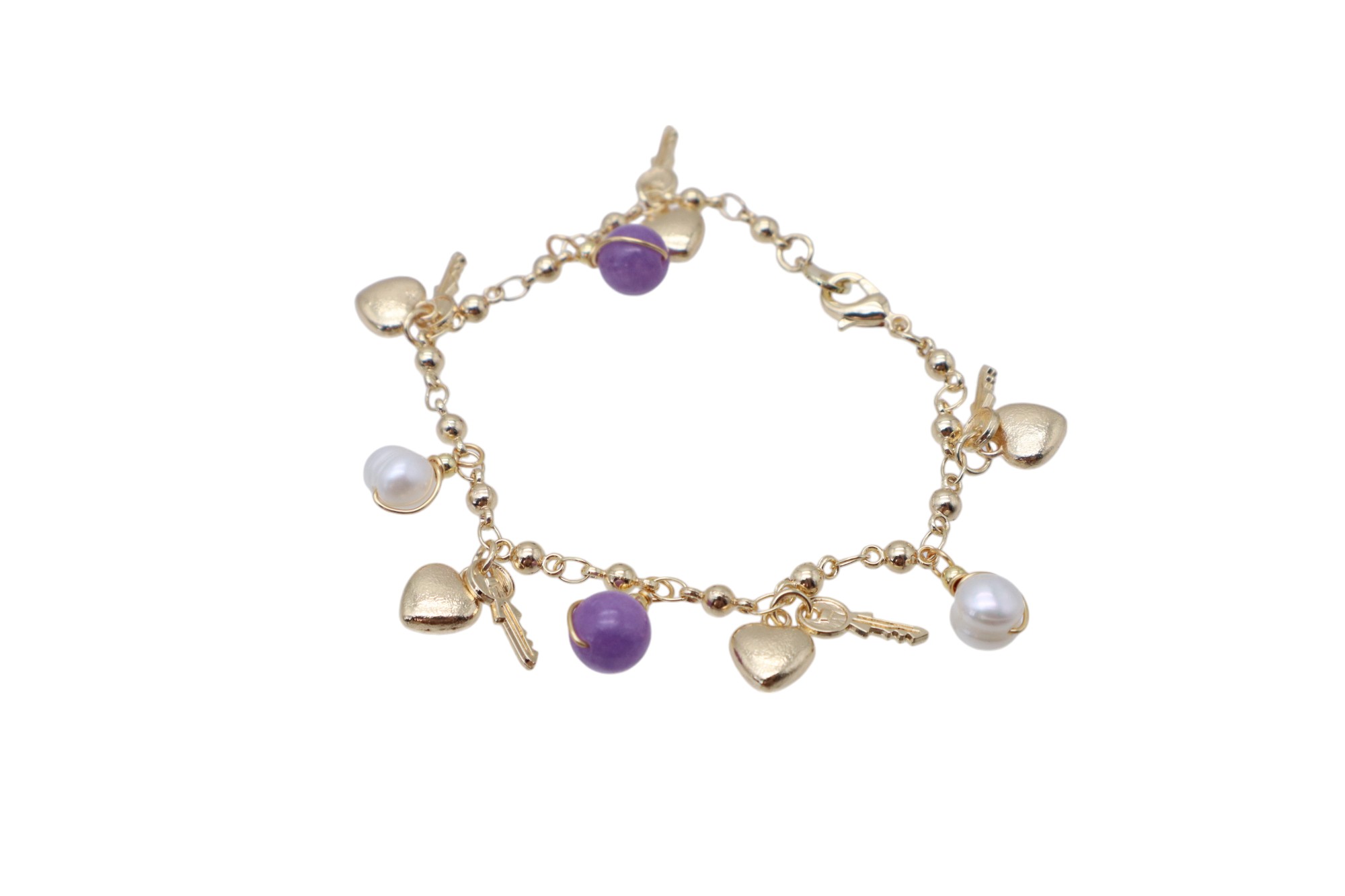 PURE PEARL AND PRECIOUS STONE BRACELET