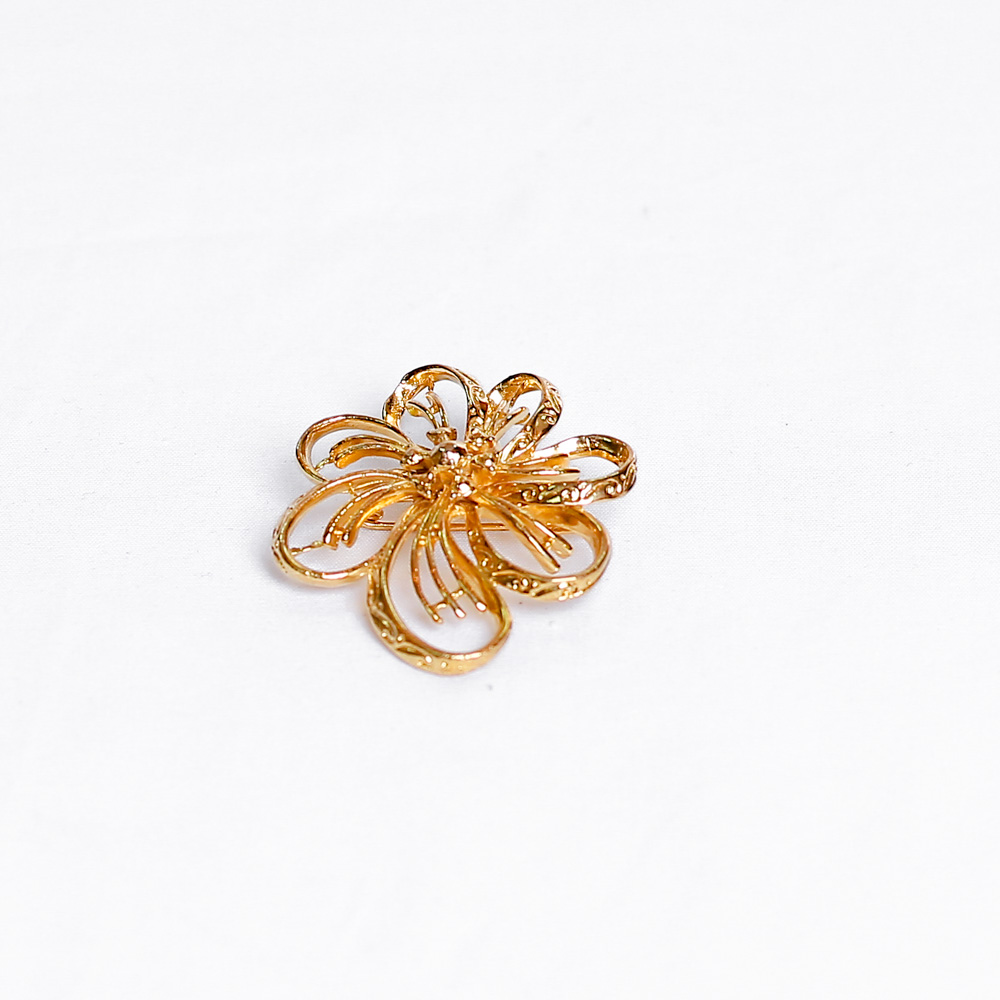 BROOCH FLOWER RIBBON (GOLD PLATED)
