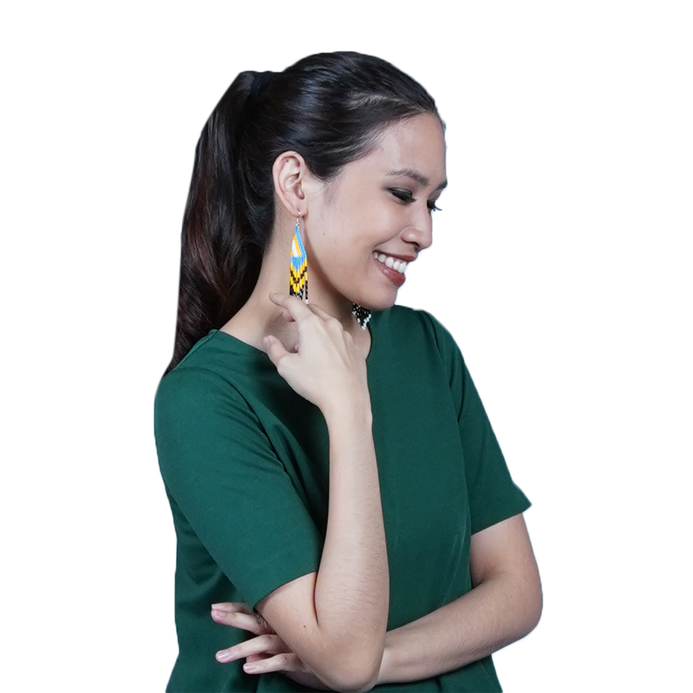 BLUE FRINGE EARRINGS