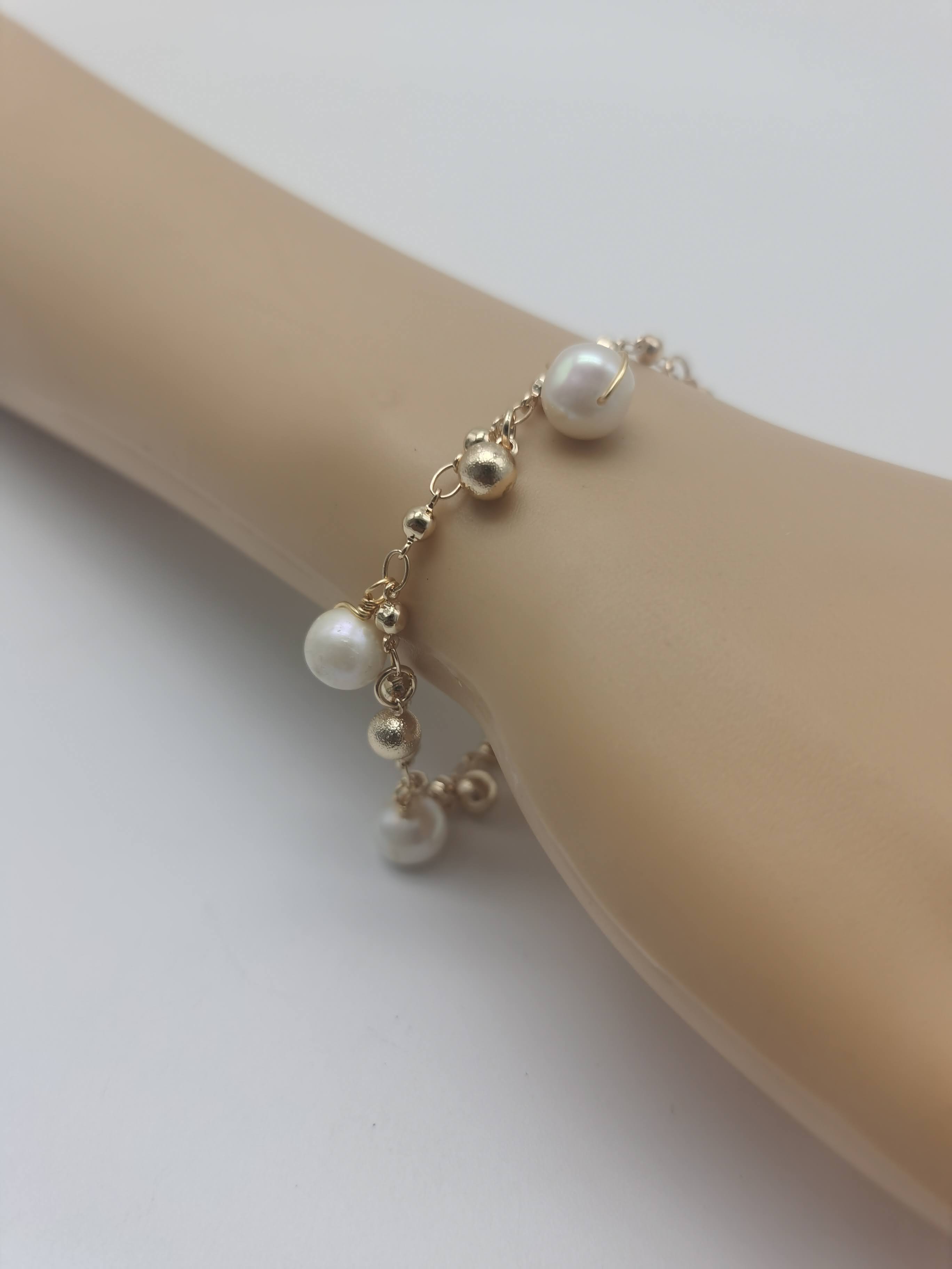 GELANG MUTIARA ROSEGOLD PUTIH