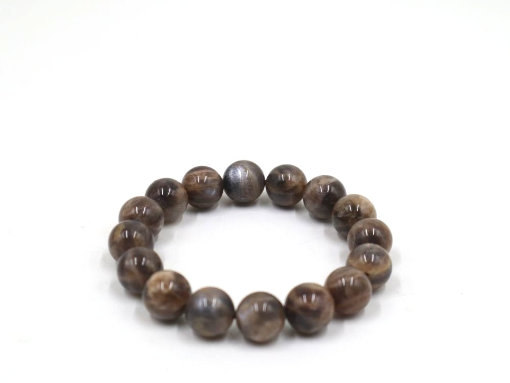 BLACK SKELETAL GOLDEN SUNSTONE BRACELET