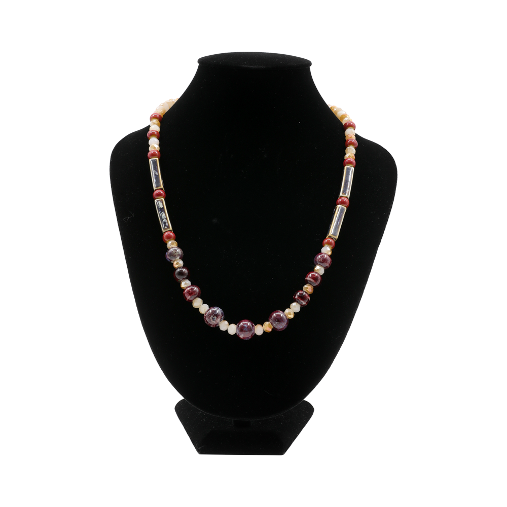 SARAWAK CERAMIC CRYSTAL BEADS NECKLACE