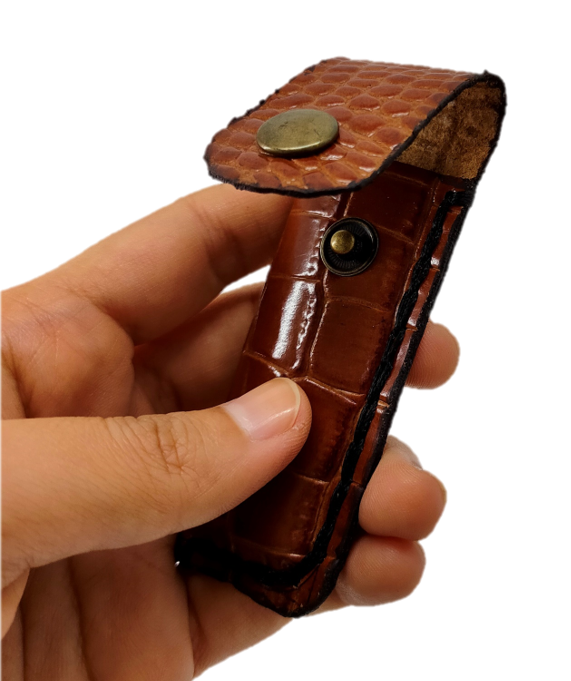 SARUNG PEMETIK API COKLAT TERANG - KULIT LEMBU