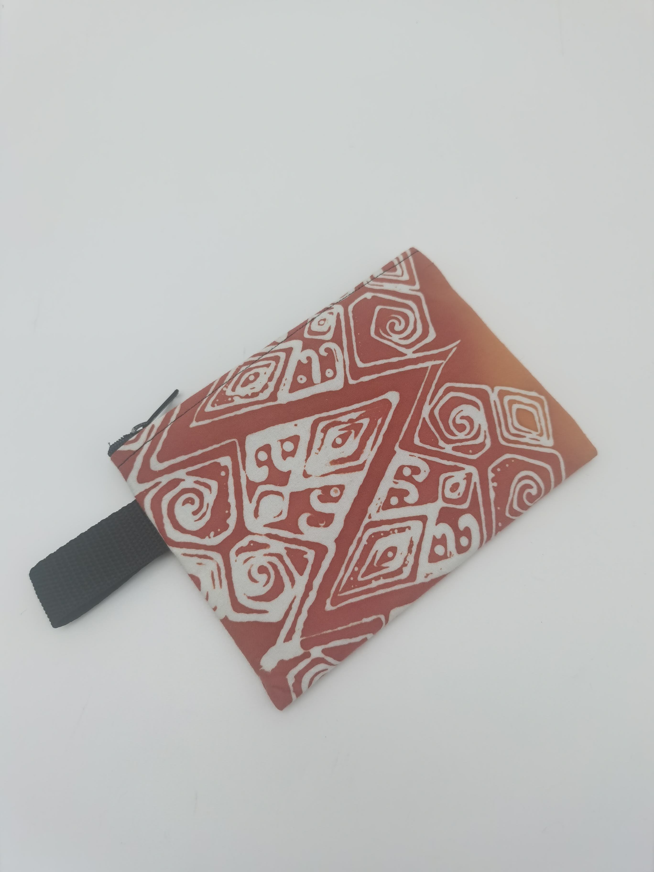 WALLET BATIK COTTON SIZE S  ORANGE WHITE