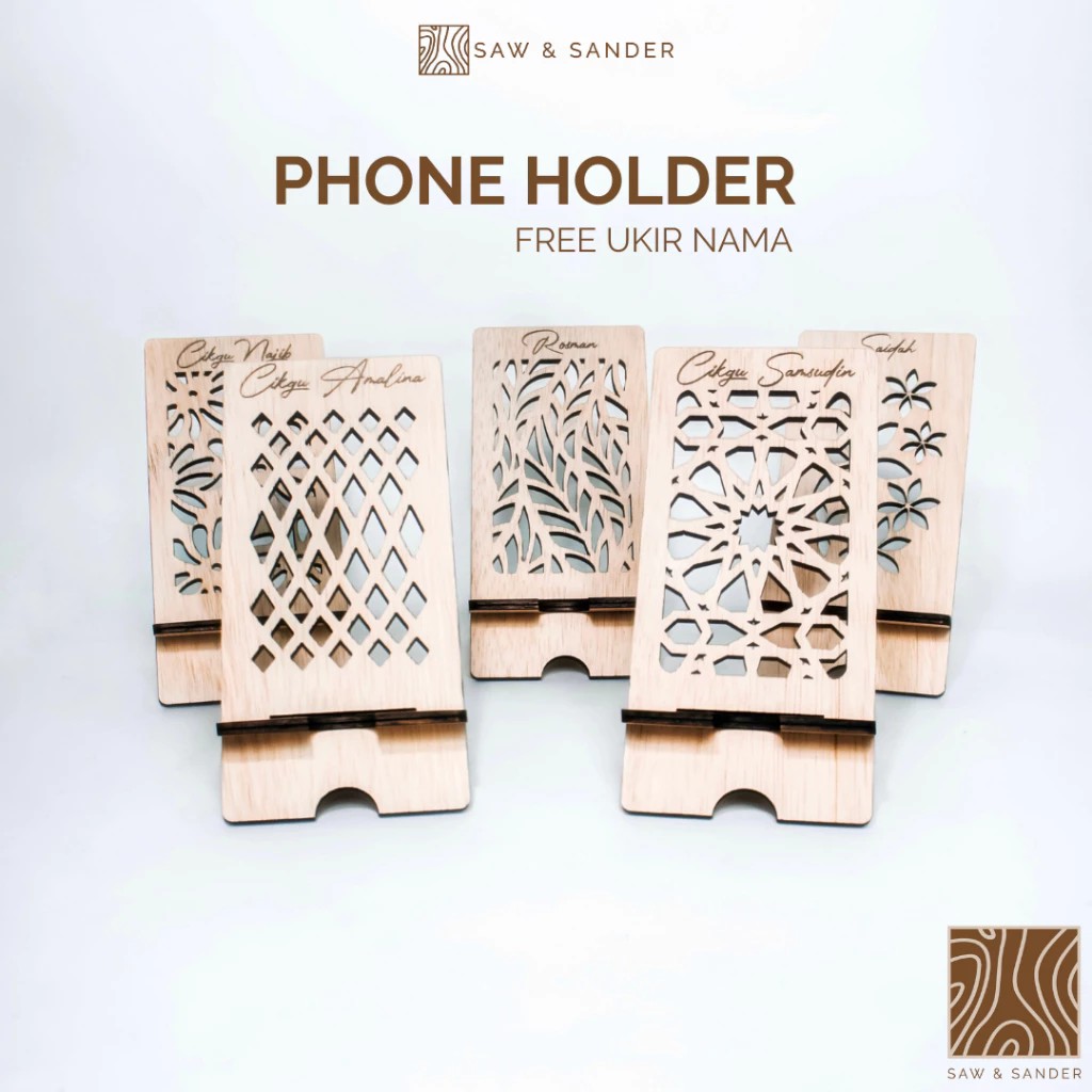 WOODEN PHONE HOLDER