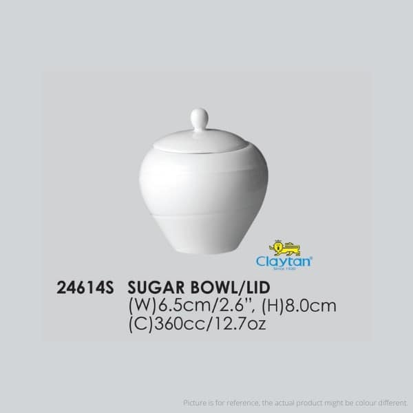 CLAYTAN - 12.7oz SUGAR BOWL WITH LID - DRINKING HOTELWARE