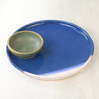 (SET) CERAMIC PLATE + CERAMIC SAMBAL BOWL