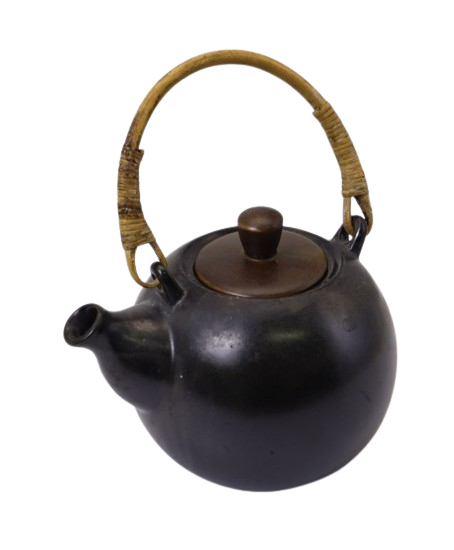 TEKO SERAMIK BERTANGKAI ROTAN