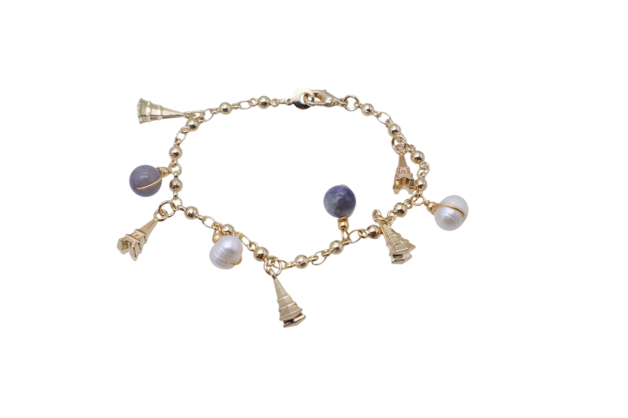 PURE PEARL AND PRECIOUS STONE BRACELET