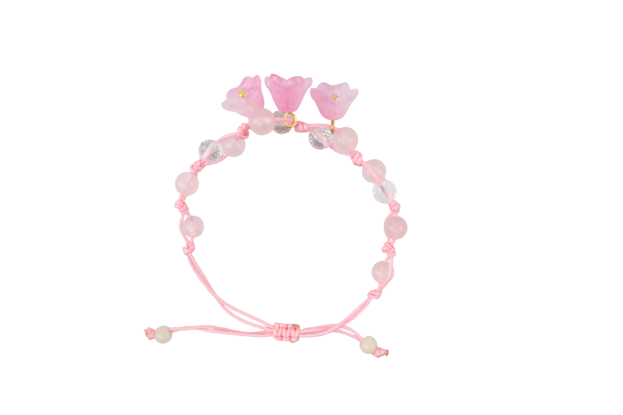 BRACELET TANGAN ROSE QUARTZ AND CLEAR QUARTZ