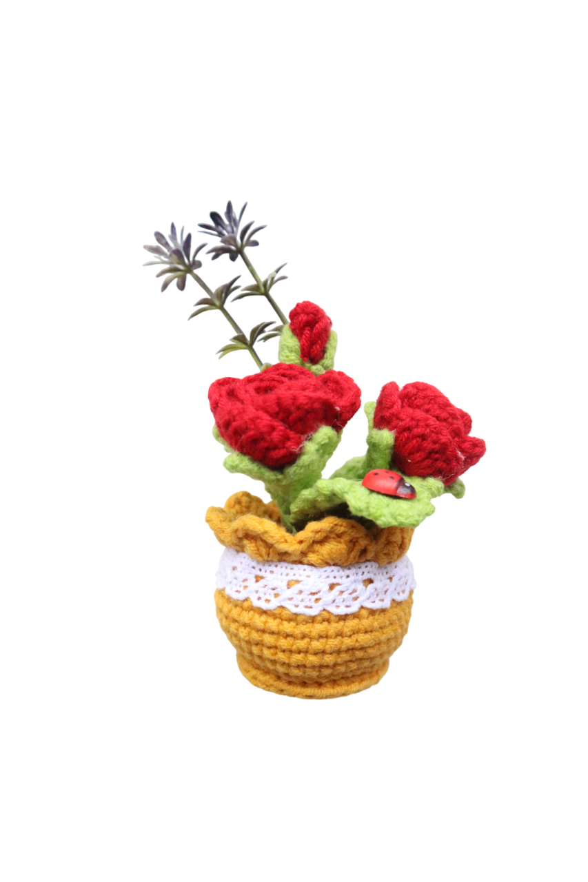 ROSE FLOWER POT CROCHET