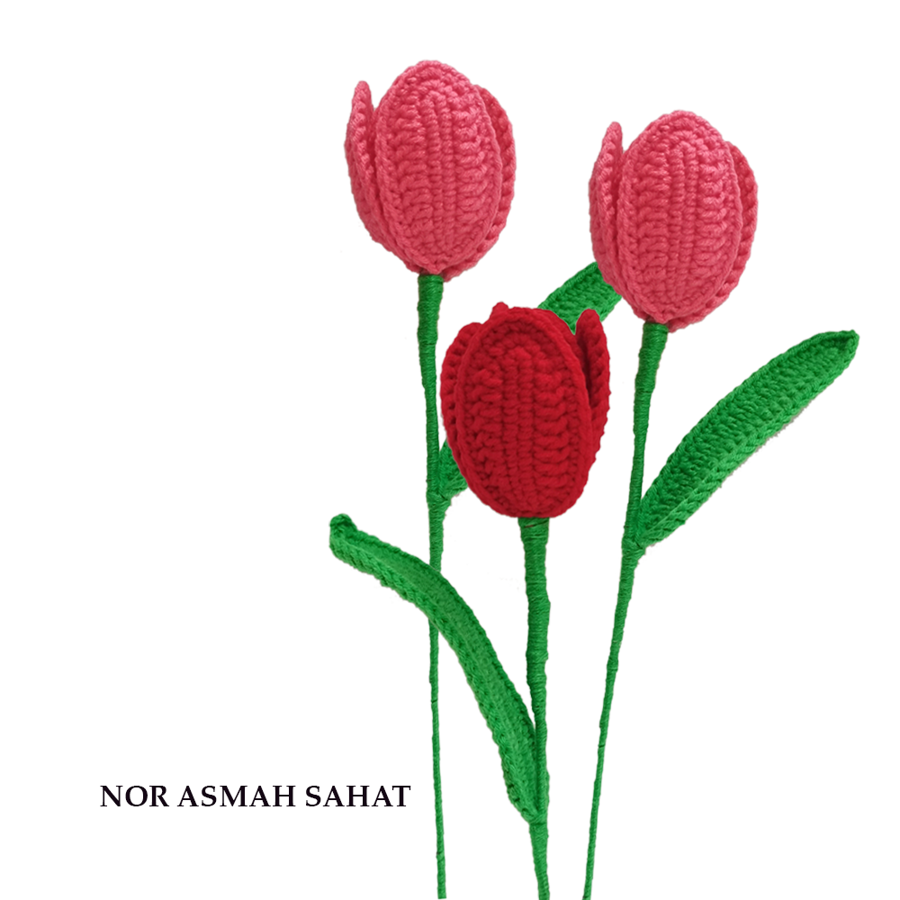 BUNGA TULIP CROCHET (3 KUNTUM)-200